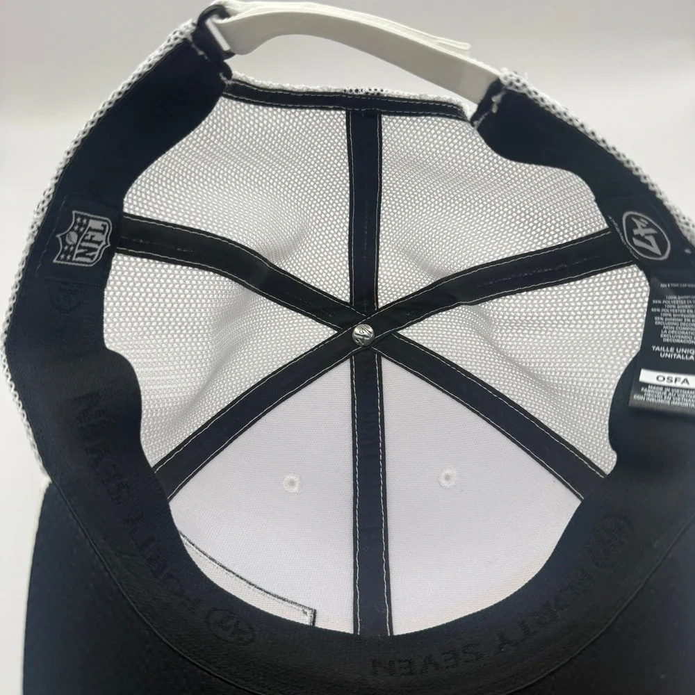 47 Brand Pittsburgh Steelers NFL Trucker Hat White Grey Mesh Snapback Cap OSFA